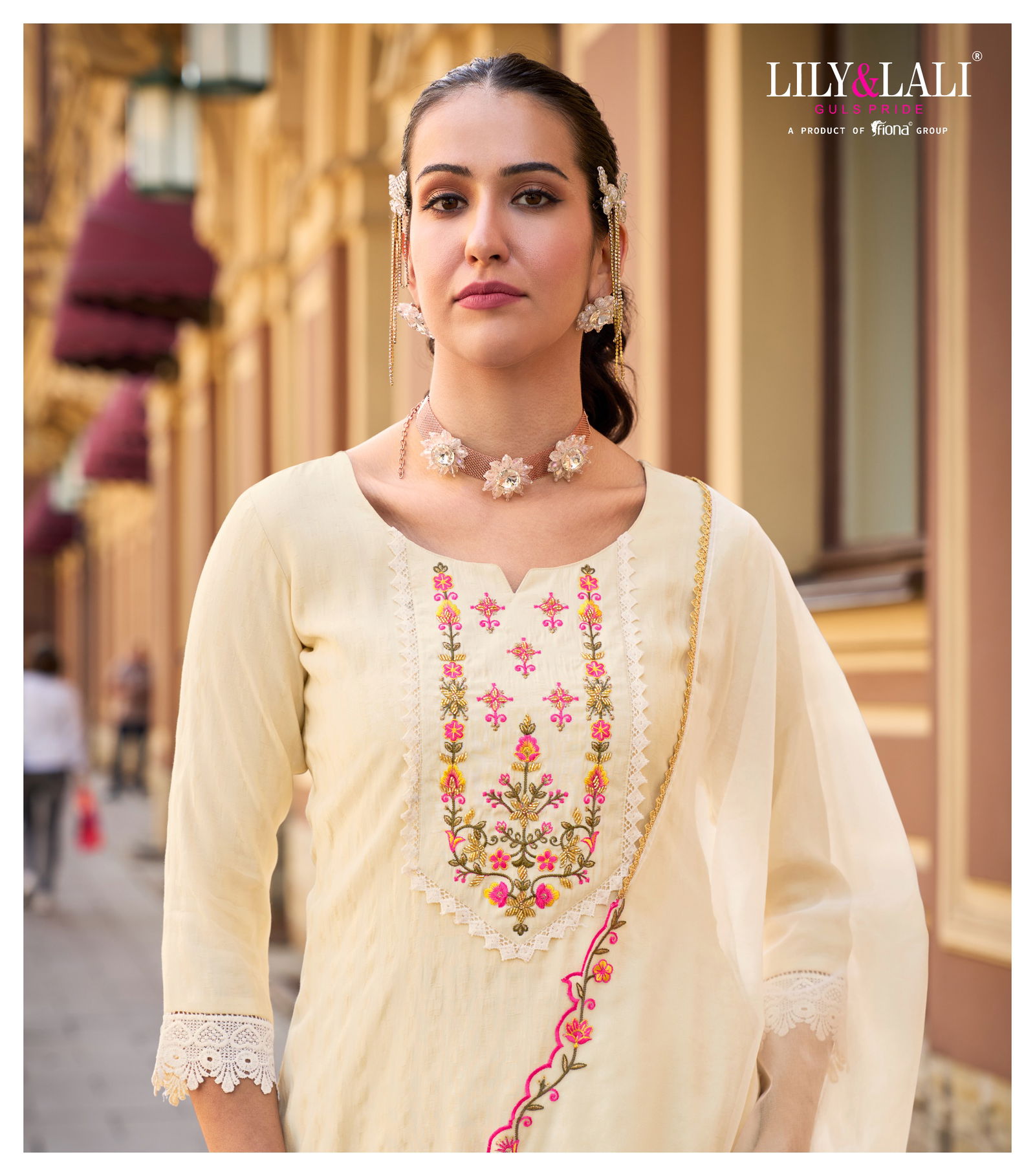 Mehwish By Lily And Lali Jacquard Silk Embroidery Kurti With Bottom Dupatta Wholesale Online